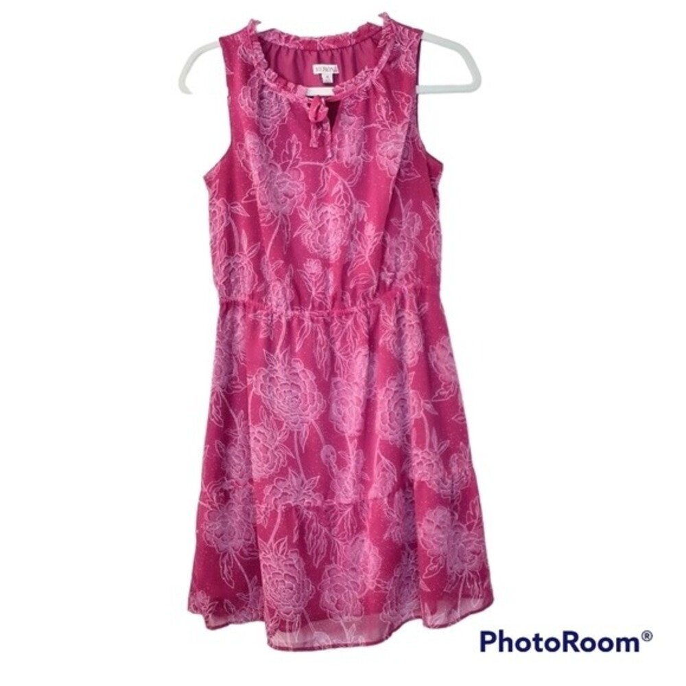Women's Merona Pink and white Floral Sleeveless Dress Size Small